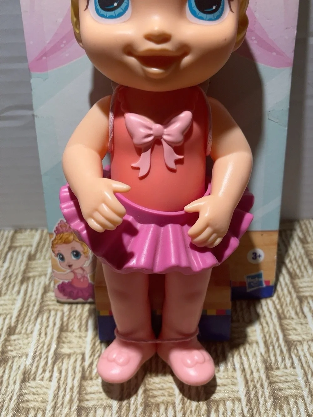 Baby Alive Sweet Ballerina Baby Doll Blonde Pink Tutu Tiara 11” Hasbro